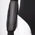 thumbnail image 5 of Women's Printed Mesh Sleeve Patchwork Casual Work Jumpsuit - Lightweight for Summer/Party, 5 of 6