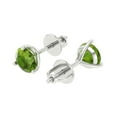 thumbnail image 2 of Clara Pucci 2Ct Natural Peridot Round Cut VVS1 Screw Back Stud 18k Solid hypoallergenic Gold Designer Earrings For August, 2 of 7
