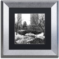 Trademark Fine Art "Gapstow Bridge Central Park" Canvas Art by Philippe Hugonnard, Black Matte, Silver Frame