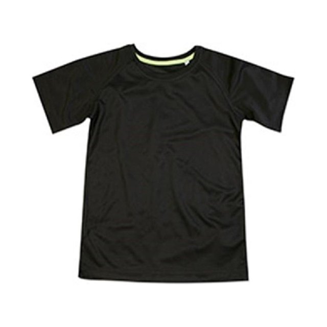 Stedman - Camiseta básica ranglán para niños y niñas (Negro ópalo)