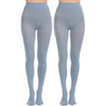 thumbnail image 1 of 2 Pairs Women's Solid Color Tights 80D, Soft Opaque Microfiber Tights, 1 of 4
