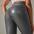 thumbnail image 6 of UJNDER Women's Leather Leggings High Waisted Stretch Pleather Pants Fashion Fit Grey XS, 6 of 6