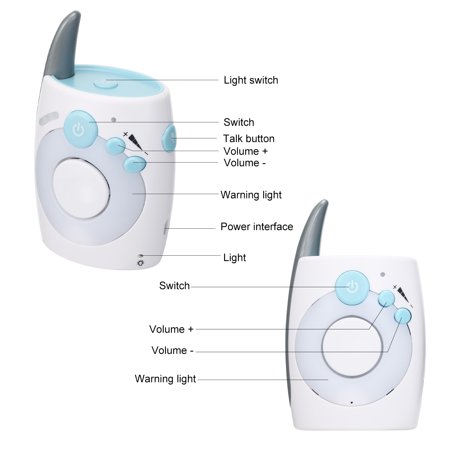 OWSOO Portable 2.4GHz Wireless Digital Audio Monitor Two Way Talk Crystal Clear Cry Detector Sensitive Transmission