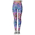 thumbnail image 3 of Soft Lightweight Leggings for Women Fashion Shiny Sequin Stretchy Slim Fit Casual High Waisted Pants for Yoga Gym, 3 of 4