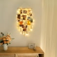 thumbnail image 6 of Pictures Cards Frame Holder Art Hanger,Handmade Boho Style Hanging Photo Display with 10 tassels 20 Clip Holders and Light Strip,Tassel Wall Hangings for Photo Storage Home Decor Beige, 6 of 7