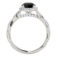 thumbnail image 3 of Mauli Jewels Engagement Rings for Women 1.30 Carat Interwine Shank Black Diamond Wedding Engagement Ring 4-prong 14k Solid White Gold, 3 of 6
