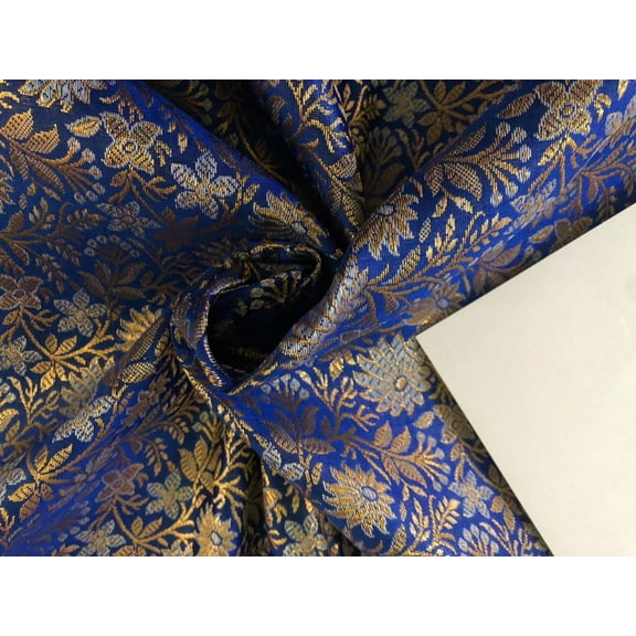 Silk Brocade fabric 44" wide Floral Jacquard available in 2 colors blue and red BRO926[2/3]