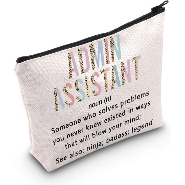POFULL Administrative Assistant Cosmetic Bag Admin Assistant Appreciation Gift Office Staff Gift (Admin Assistant Bag)