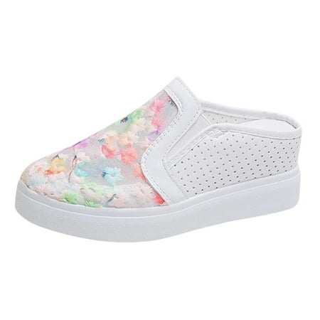 

Casual Shoes for Women Women S Fashion Vintage Floral Pattern Mesh Hollow Out Slip On Casual Shoes Women Casual Shoes Pu White 39
