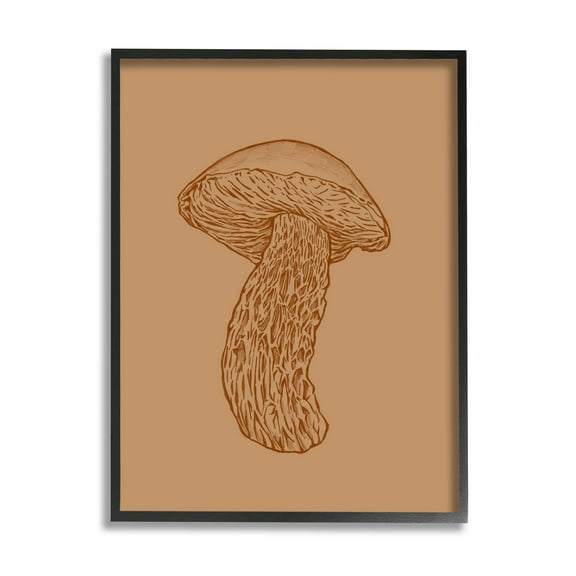Stupell Industries Intricate Mushroom Nature Study Graphic Art Black Framed Art Print Wall Art, Design by Ziwei Li
