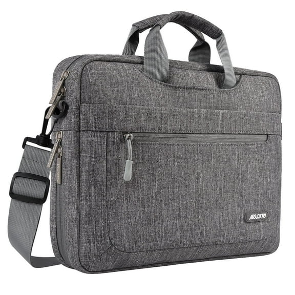 Mosiso Polyester Messenger Laptop Shoulder Bag for 11.6-13.3 Inch MacBook Air Pro Notebook Computer Protective Briefcase Carrying Case, Gray