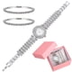 thumbnail image 1 of 2pcs reloj de diamantes de imitación de moda y reloj de cuarzo con pulsera de diamantes para niñas, 1 of 6