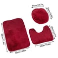 thumbnail image 2 of Bathroom Rug Set, Fluffy Chenille Bathroom Floor Mat, toilet Floor Mat and toilet Lid Cover Set with Rubber Bath Mat Base, Absorbent Components for Soaking Up Splatters, Ideal for, 2 of 2