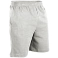 thumbnail image 1 of Mato & Hash Mens 100%  Drawstring Cotton Gym Shorts With Pockets - Heather Grey CA6000 L, 1 of 3