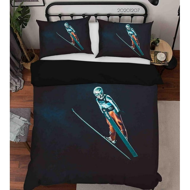 3D Pexels Sports Professional Skiing Player Quilt Cover Set Bedding Set Duvet