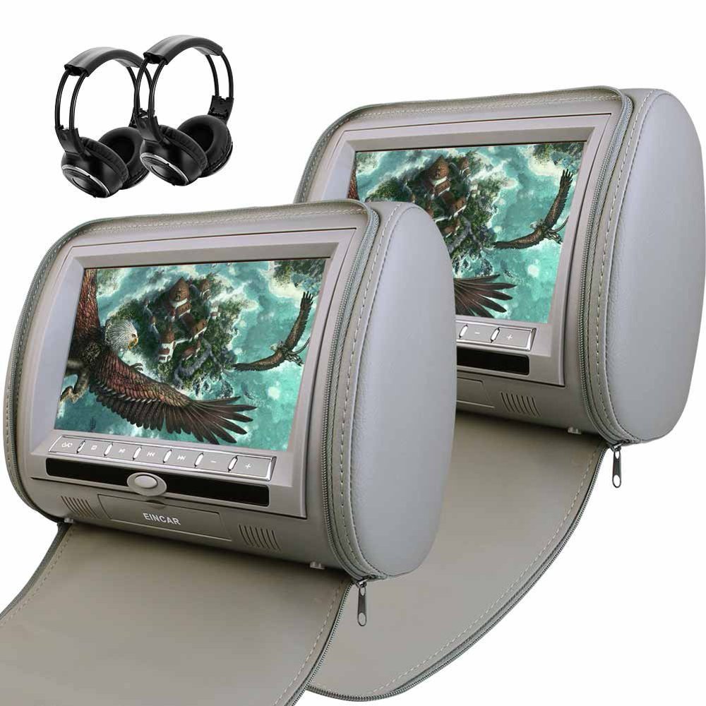 9'' LCD Screen Dual DVD Player built_in IR FM transmitter Headrest
