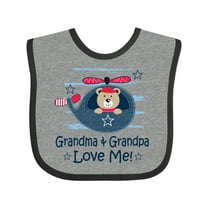 Inktastic Grandma and Grandpa Love Me Boys Boys or Girls Baby Bib