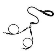 Dog Leash for 2 Dogs, Double Walking Lead with 360° Swivel Clips, Padded Handle, Reflective Nylon Rope, Detachable Splitters, 145 cm