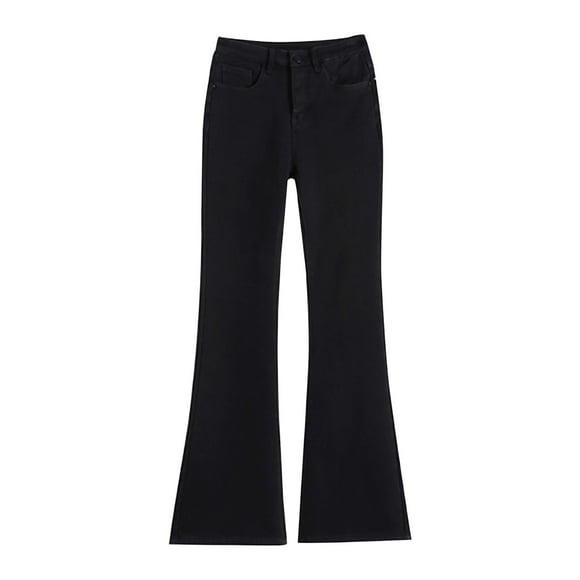 Prolriy Jeans for Women Bell Bottom Jeans for Women Flare Pull On High Waisted Elastic Waist Trendy Stretch Denim Pants and Flare Jeans for Women Pants for Women Black M