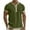 Army Green, variant on Mens Henley Linen T-Shirt Button Short Sleeve Crew Neck Solid Color Daily Wear Casual Active Tees