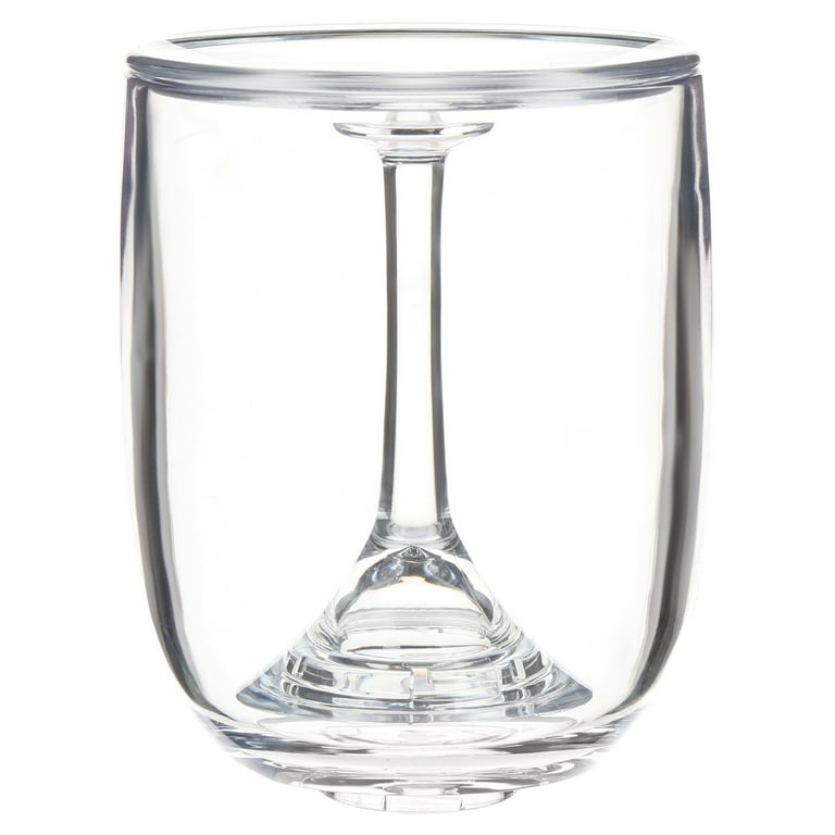 TIPSY WINE GLASS SET of 2 CLEAR BENT STEM FUN GIFT BARWARE STEMWARE  GLASSWARE