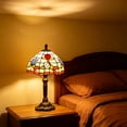 thumbnail image 6 of Vintage Stained Glass Table Lamp, Plug-in Decorative Bedside Lamp for Bedroom, Living Room & Study, 6 of 8