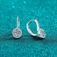 thumbnail image 3 of Natural Moissanite Women's 2.5Ct Round Cut Natural Moissanite Clip On Earrings in 14K White Gold Plated, 3 of 5