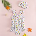 thumbnail image 2 of WRKEKC Toddler Swimsuit Girl One Piece Floral Print Tank Style with Built in Floaties Arm Rings Sun Safe 1-5 Years, 2 of 4