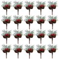 thumbnail image 1 of 20 Pcs Pics de Pin Artificiels, Tiges de Baies Rouges avec Flocons de Neige Houx Floqué Mini Branches de Pin Artificiel pour Décorations d'Arbre de Noël Bricolage Décoration Maison, 1 of 6