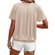 thumbnail image 3 of Camisetas Casuales de Verano para Mujer, Camisetas de Corta con Cuello en V, Color Albaricoque M, 3 of 7
