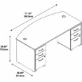 thumbnail image 2 of Series C 72" Bowfront Desk with Pedestal in Hansen Cherry - Engineered Wood, 2 of 5