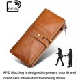 thumbnail image 4 of CoCoMangos Wallet for Women Genuine Leather Card Holder Vintage Long Clutch Wallets Travel Phone Purse With RFID Blocking, 4 of 7