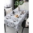 thumbnail image 2 of Easter Rabbit Rectangle Tablecloth, Cartoon Cute Bunny Sketch on Blue Waterproof & StainResistant Tablecloth, Washable Oil-proof Table Cover for Dining/Party/Wedding/Camping/Buffet 54x108 In, 2 of 9