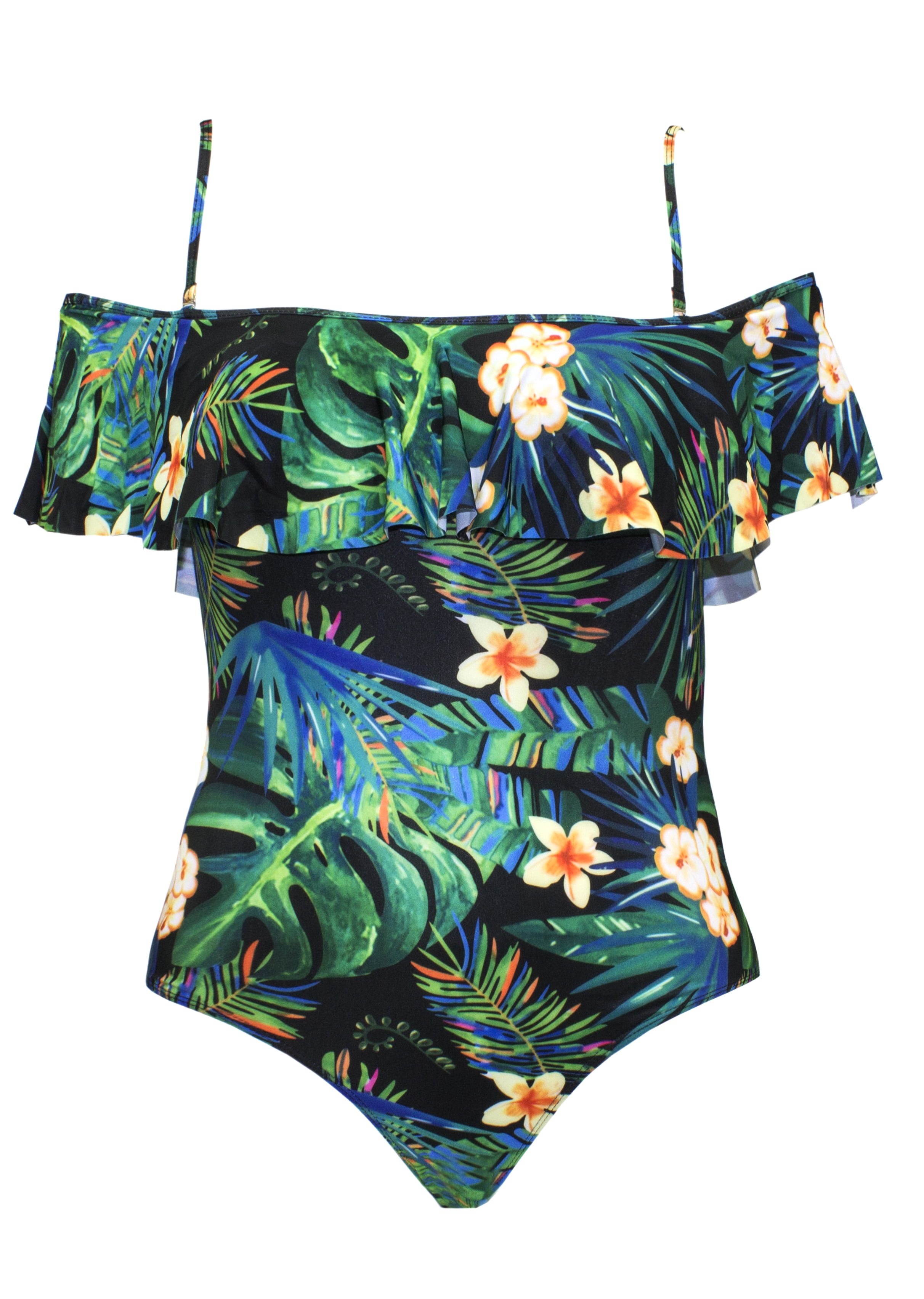 plus size flounce swimsuit