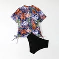 thumbnail image 6 of CHUMUD Womens 2 Piece Swimsuits Swim Shirt Short Sleeve Rash Guard Sun Protection Swimsuit Side Drawstring Bathing Suit, 6 of 9