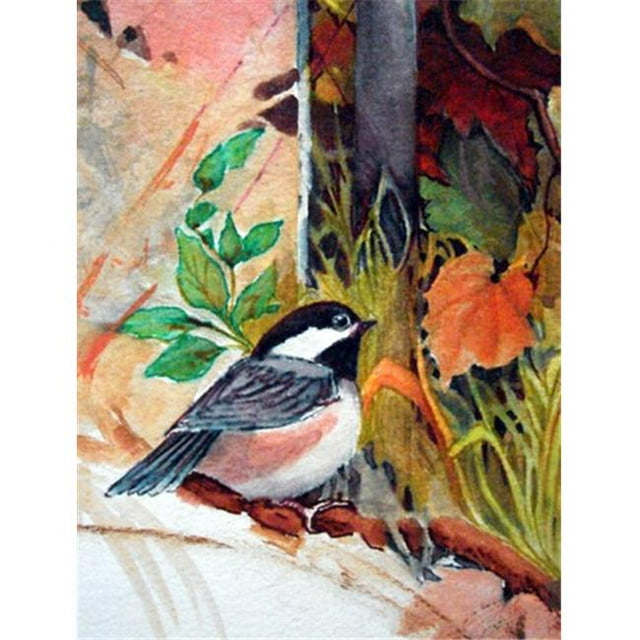 Carolines Treasures PJC1059CHF Fence Sitter Chickadee Flag Canvas House Size