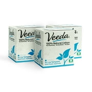 Veeda 100% Natural Cotton Compact BPA-Free Applicator Tampons Chlorine, Toxin and Pesticide Free, Lite, 3 Boxes of 16 Count Each