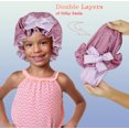 thumbnail image 6 of SENGTERM Kids Bonnet for Girls New Silk Bonnets for Kids,Double Layer Satin Bonnet,Tie Band Adjustable Sleep Cap for Child Curly Hair(3-12years), 6 of 7