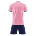 thumbnail image 3 of Alvivi Kids Boy's Soccer Jersey Football Training Suit Quick Drying Sports Tee Shirt and Shorts Set Pink 10-11, 3 of 7