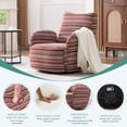 thumbnail image 5 of Villeston 360° Fabric Striped Swivel Accent Chair with Sand-Rimmed Fabric and Metal Bracket, Suitable for Living Room, Balcony and Bedroom，Red, 5 of 7