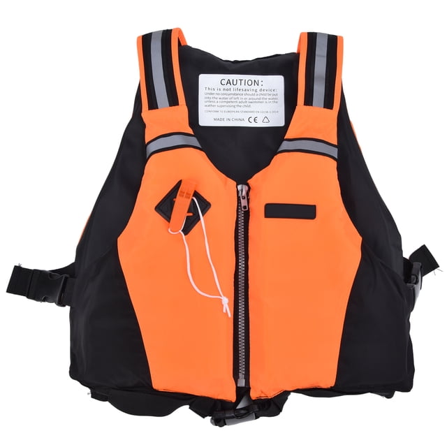 Cómodo, duradero y con bolsillos grandes para practicar surf: chaleco salvavidas naranja alternativo de gran tamaño con diseño reflectante