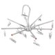 thumbnail image 1 of Percha de acero inoxidable plegable con gancho antideslizante para secar ropa, con 16 pinzas para el hogar y el dormitorio., 1 of 7