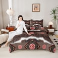 thumbnail image 5 of Homewish Rustic Cattle Hide Full Size Comforter Sets,Boho Bohemain Tribal Bedding Comforter Set,Red Diamond Bedding Sets For Men Women,Breathable Home Decor Reversible,3pcs, 5 of 9