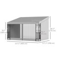thumbnail image 3 of Outsunny 10' x 13' Wall Mounted Pergola Gazebo with Curtains and Nettings, 3 of 10