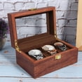 thumbnail image 4 of Anti Slip Durable Wooden 3 Grid Watch Box Organizer For Men, Watch Box, For Men Watch Display Watches Storage  And Scratches, 4 of 8