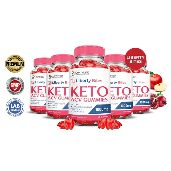 (5 Pack) Liberty Bites Keto ACV Gummies 1000MG Dietary Supplement 300 Gummys
