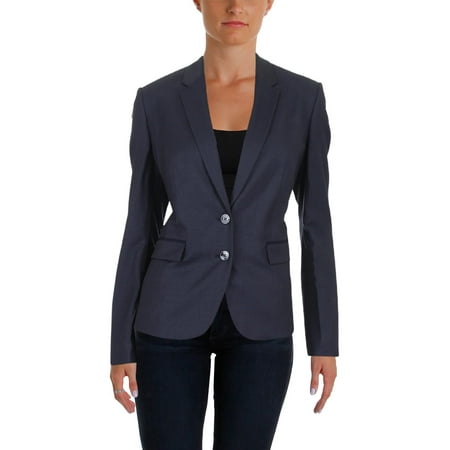Women Wool Blazer - BOSS Hugo Boss Womens Jylana Virgin Wool Contrast Piping Blazer Navy 0
