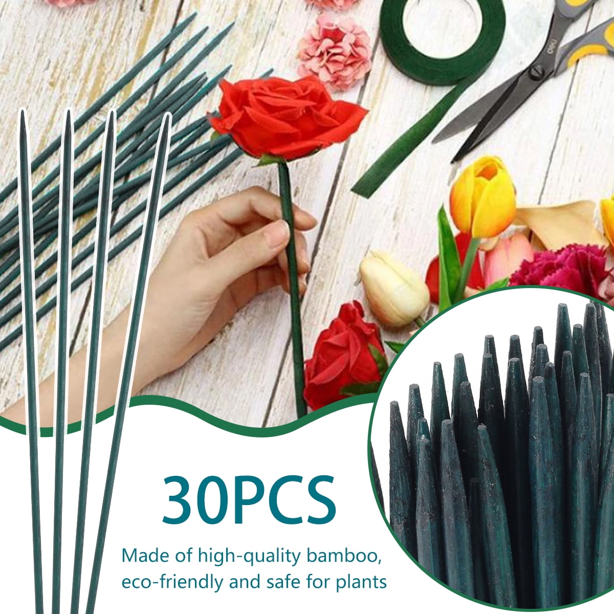  Green Bamboo Sticks Plant Stakes, Plant Support Sticks for  Indoor Plants, GAGINANG Sturdy Bamboo Stakes, Floral Plant Support for  Indoor and Outdoor Plants 25 Pack（15 Inches） : Patio, Lawn & Garden