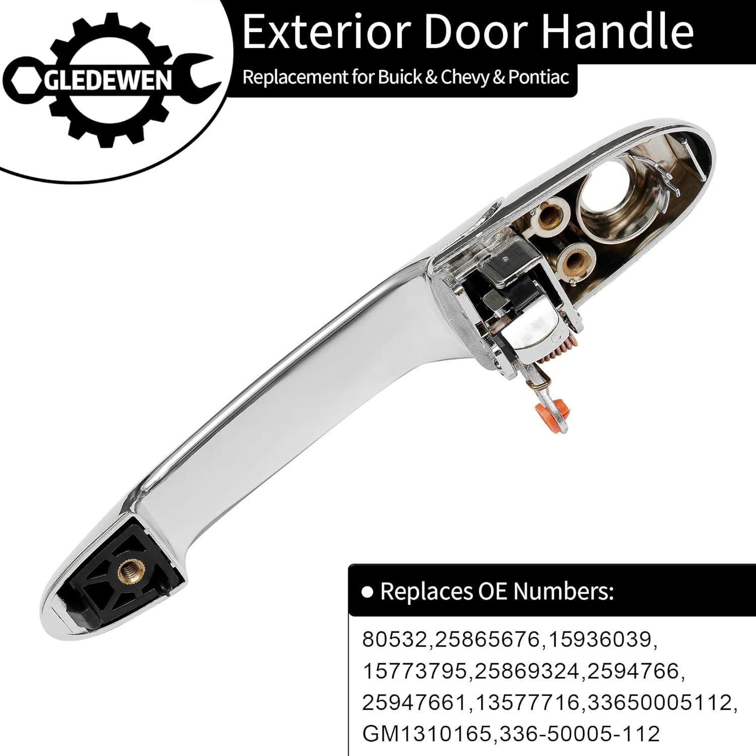 Poignée De Porte Extérieure Chromée Pour Conducteur Gauche - Compatible 2012-2018 - Modèles LHD - Remplacement OEM 68069943AC - 5