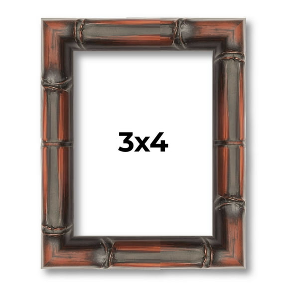3x4 IN Frame Brown Bamboo with Dark Coffee/Walnut Finish | Solid Wood Picture Frame Width 0.75